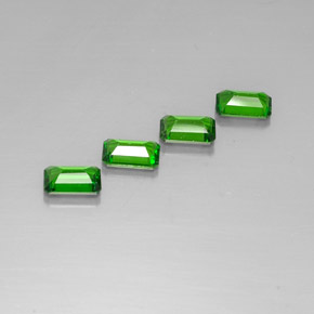 Gemas de diopsido de cromo verde natural de  ct, corte esmeralda, VVS-VS