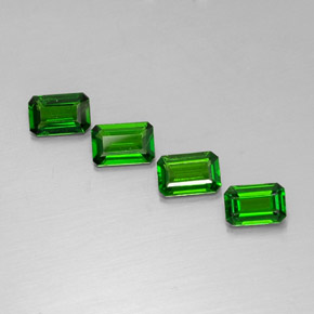 Gemas de diopsido de cromo verde natural de  ct, corte esmeralda, VVS-VS