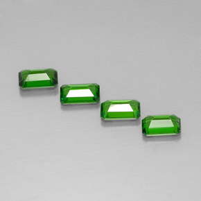 Gemas de diopsido de cromo verde natural de  ct, corte esmeralda, VVS-VS