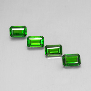 Gemas de diopsido de cromo verde natural de  ct, corte esmeralda, VVS-VS
