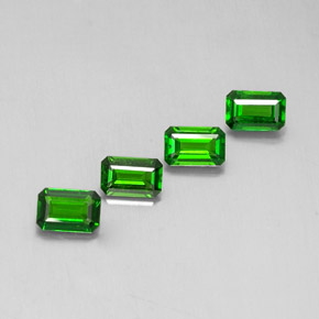 Gemas de diopsido de cromo verde natural de  ct, corte esmeralda, VVS-VS