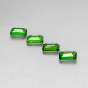 Gemas de diopsido de cromo verde natural de  ct, corte esmeralda, VVS-VS