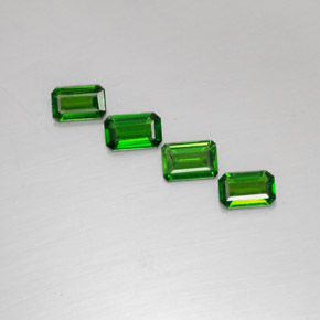 Gemas de diopsido de cromo verde natural de  ct, corte esmeralda, VVS-VS