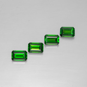 Gemas de diopsido de cromo verde natural de  ct, corte esmeralda, VVS