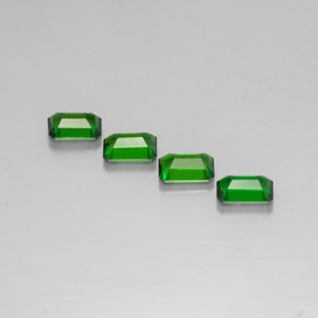Gemas de diopsido de cromo verde natural de  ct, corte esmeralda, VVS