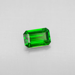 Diopsido de cromo verde natural de 0,54 ct, corte esmeralda, VS
