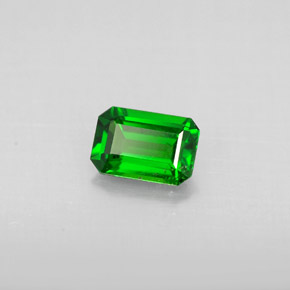 Diopsido de cromo verde natural de 0,54 ct, corte esmeralda, VS
