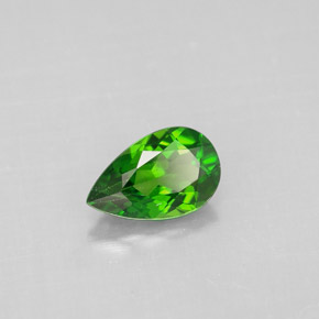 Diopsido de cromo verde natural de 0,73 ct, en forma de pera, VS