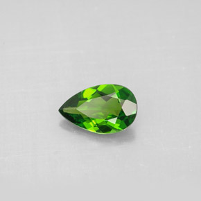 Diopsido de cromo verde natural de 0,74 ct, en forma de pera, VVS-VS