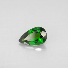 Diopsido de cromo verde natural de 0,78 ct, en forma de pera, VVS-VS