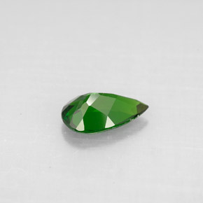 Diopsido de cromo verde natural de 0,78 ct, en forma de pera, VVS-VS