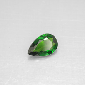 Diopsido de cromo verde natural de 0,70 ct, en forma de pera, VVS-VS