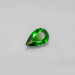 Diopsido de cromo verde natural de 0,68 ct, en forma de pera, VVS-VS