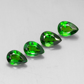 Gemas de diopsido de cromo verde natural de  ct, en forma de pera, VVS