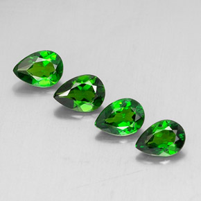 Gemas de diopsido de cromo verde natural de  ct, en forma de pera, VVS