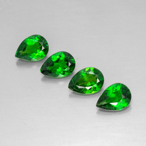 Gemas de diopsido de cromo verde natural de  ct, en forma de pera, VVS-VS