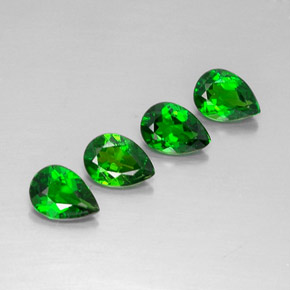 Gemas de diopsido de cromo verde natural de  ct, en forma de pera, VVS-VS