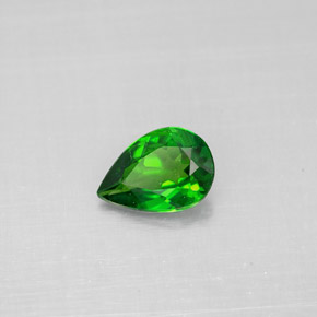 Diopsido de cromo verde natural de 0,50 ct, en forma de pera, VS