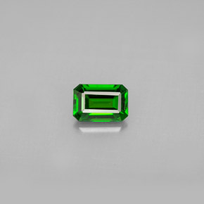 Diopsido de cromo verde natural de 0,57 ct, corte esmeralda, VS