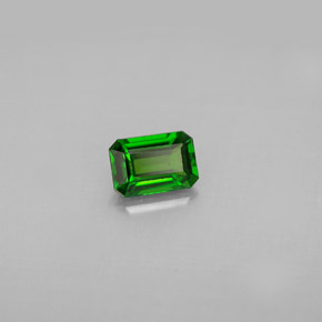 Diopsido de cromo verde natural de 0,57 ct, corte esmeralda, VS