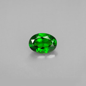 Diopsido de cromo verde natural de 0,80 ct, corte óvalo, VS-SI