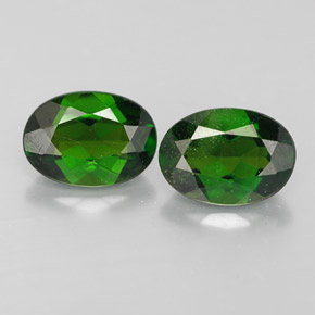Gemas de diopsido de cromo verde natural de  ct, corte óvalo, VS-SI