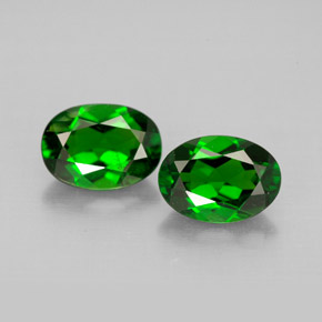 Gemas de diopsido de cromo verde natural de  ct, corte óvalo, VVS