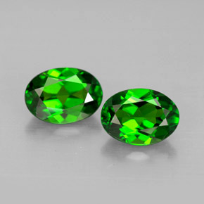 Gemas de diopsido de cromo verde natural de  ct, corte óvalo, VVS