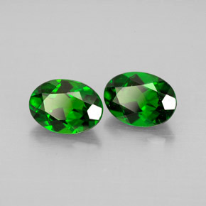 Gemas de diopsido de cromo verde natural de  ct, corte óvalo, VVS-VS