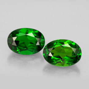 Gemas de diopsido de cromo verde natural de  ct, corte óvalo, VVS-VS