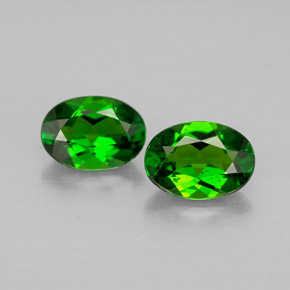 Gemas de diopsido de cromo verde natural de  ct, corte óvalo, VVS-VS