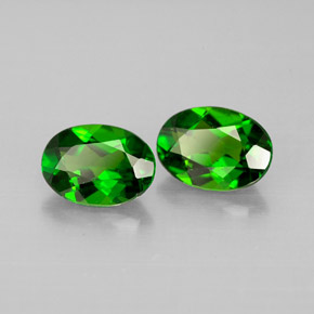 Gemas de diopsido de cromo verde natural de  ct, corte óvalo, VVS-VS