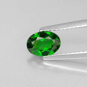 diópsido de cromo Verde natural de 0.61 ct, Corte Óvalo, VVS