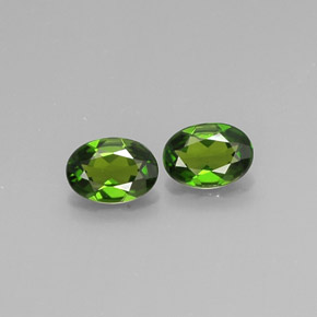 Gemas de diopsido de cromo verde natural de  ct, corte óvalo, VVS-VS