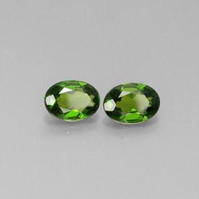 Gemas de diopsido de cromo verde natural de  ct, corte óvalo, VVS-VS