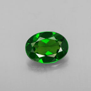 Diopsido de cromo verde natural de 0,72 ct, corte óvalo, VS