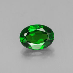 Diopsido de cromo verde natural de 0,82 ct, corte óvalo, VS
