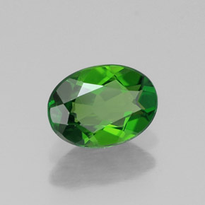 Diopsido de cromo verde natural de 0,78 ct, corte óvalo, VS