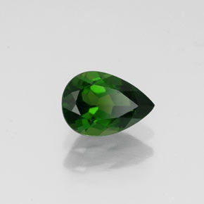 Diopsido de cromo verde natural de 0,70 ct, en forma de pera, VVS-VS