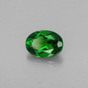 Diopsido de cromo verde natural de 0,84 ct, corte óvalo, VS