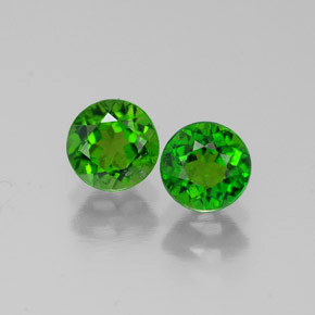 Gemas de diopsido de cromo verde natural de  ct, corte redondo, VS
