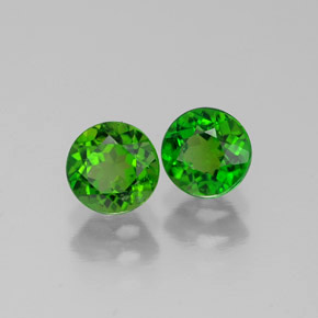 Gemas de diopsido de cromo verde natural de  ct, corte redondo, VS