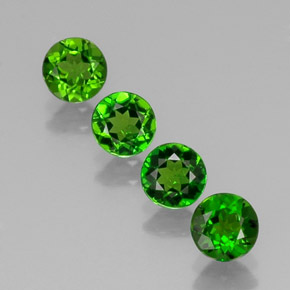 Gemas de diopsido de cromo verde natural de  ct, corte redondo, VS