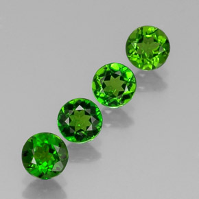 Gemas de diopsido de cromo verde natural de  ct, corte redondo, VS