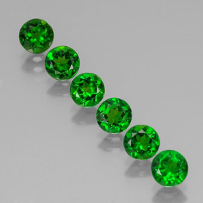 Gemas de diopsido de cromo verde natural de  ct, corte redondo, VS