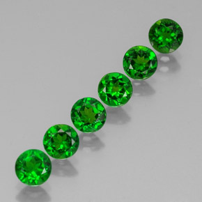 Gemas de diopsido de cromo verde natural de  ct, corte redondo, VS