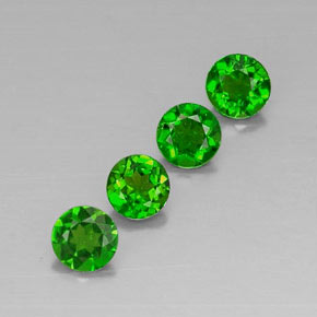 Gemas de diopsido de cromo verde natural de  ct, corte redondo, VVS-VS