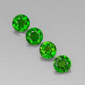Gemas de diopsido de cromo verde natural de  ct, corte redondo, VVS-VS