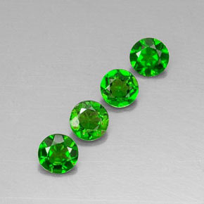 Gemas de diopsido de cromo verde natural de  ct, corte redondo, VVS-VS
