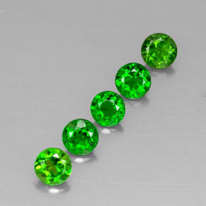 Gemas de diopsido de cromo verde natural de  ct, corte redondo, VVS-VS